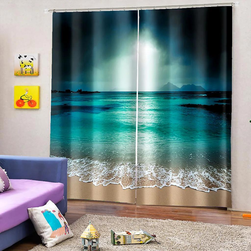 Mūsdienu tapetes viesistabā dabas ainava ūdenskritums aizkari 3D Logu Aizkari Dzīvojamā Istaba Guļamistaba Attēls 2
