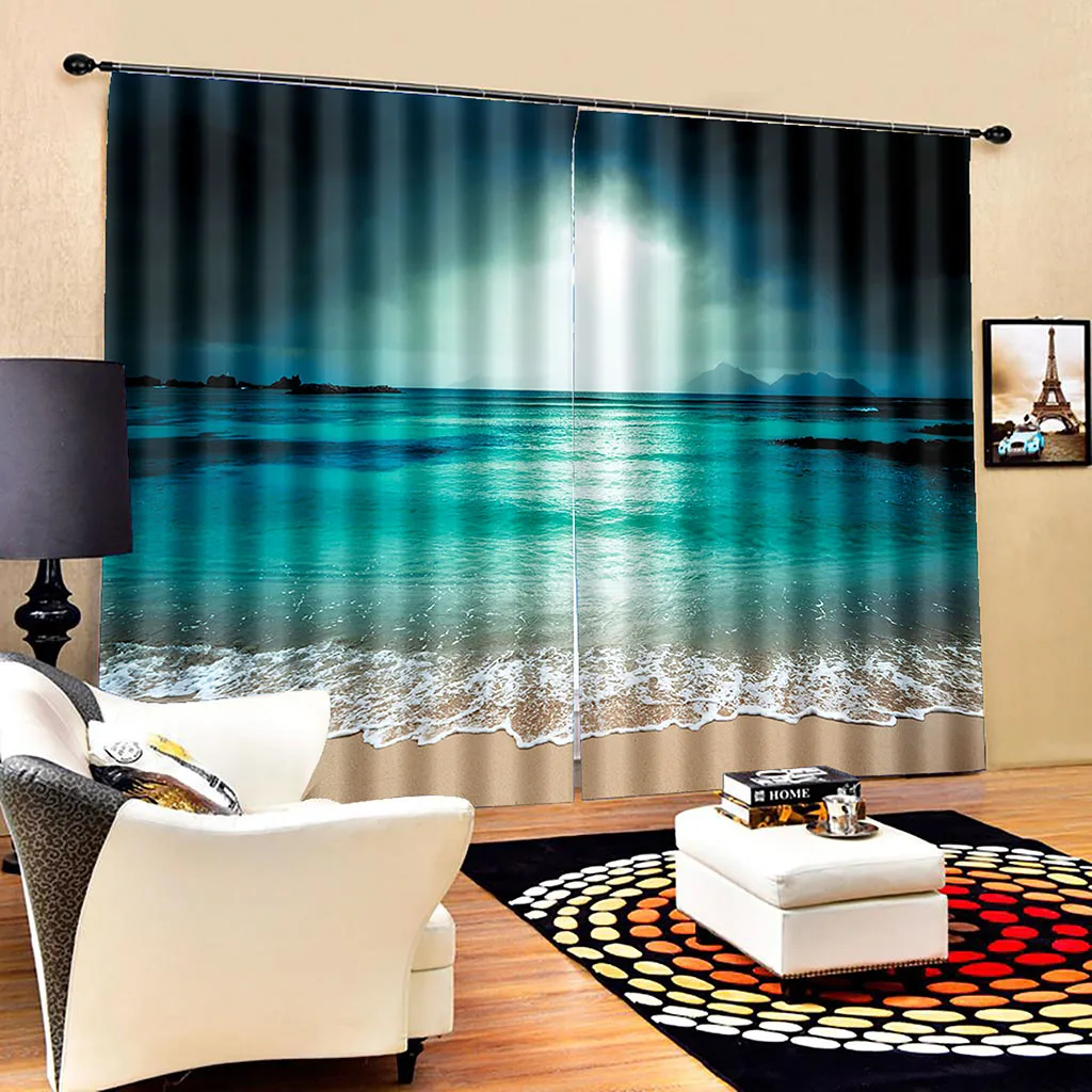 Mūsdienu tapetes viesistabā dabas ainava ūdenskritums aizkari 3D Logu Aizkari Dzīvojamā Istaba Guļamistaba Attēls 4