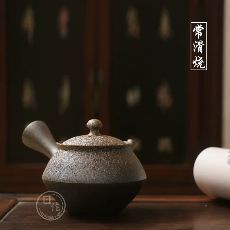 No Japānas bieži slidena ierakstīt pusē ielieciet tējkannas cukurniedru Tian Detai karbonizēta horizontālā rokā ar filtru ilgst pot Attēls 2