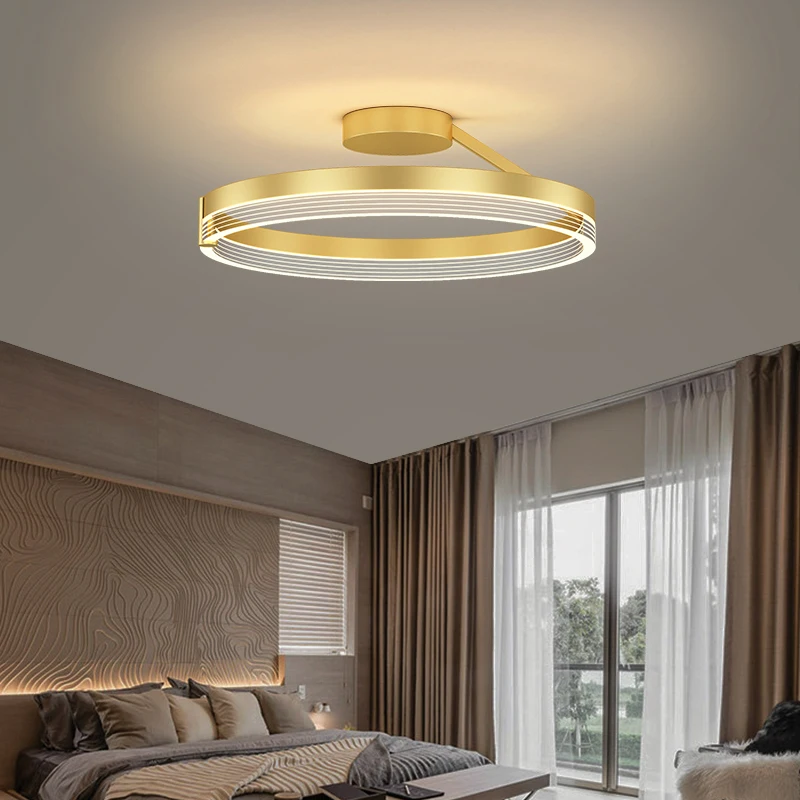 Nordic Light Luksusa Griestu Lampa Mūsdienu Minimālisma Apli Zelta Black Apdare Chambre Dzīvojamā Istaba, Ēdamistaba Galda Apgaismojums Attēls 1