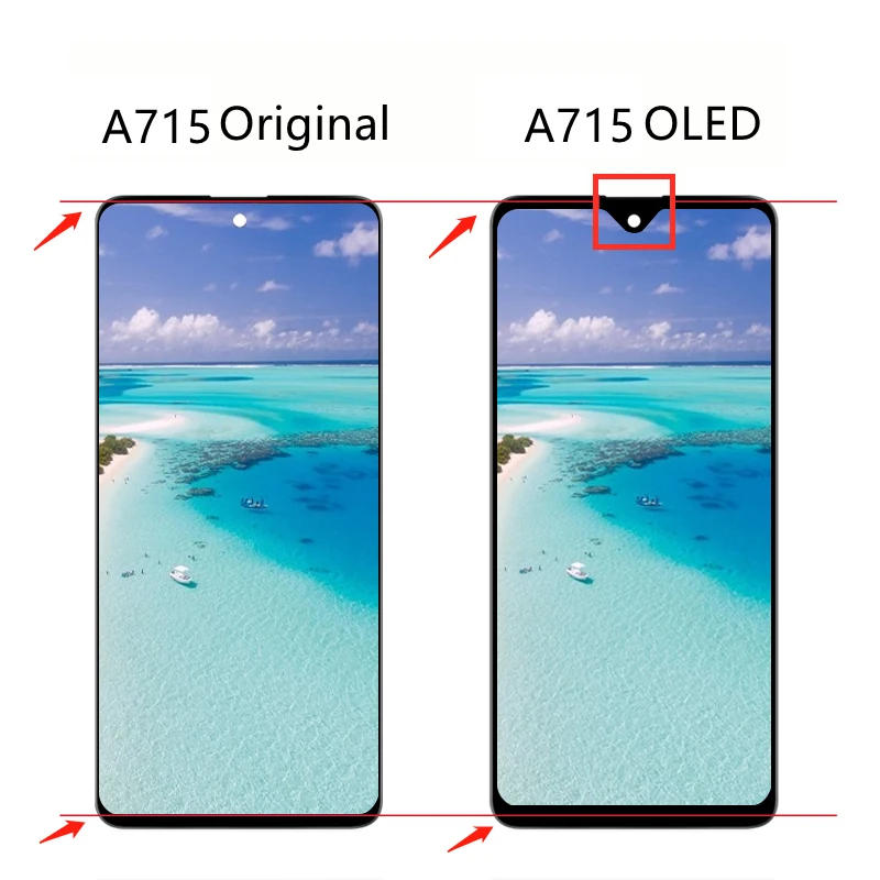 OLED, Samsung Galaxy A71 A715 LCD Displejs, Touch Screen Digitizer Montāža Ar Rāmi a715f Ekrāna Rezerves daļas, Remonts Attēls 5
