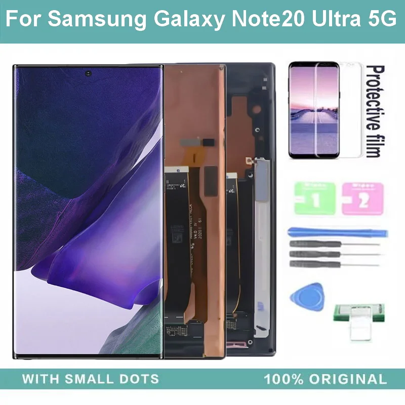 Oriģinālais LCD displejs Priekš Samsung Galaxy Note 20 Ultra Lcd N985 N986 Displejs, Touch Screen Digitizer, Ņemiet vērā, 20 Ultra N985F N986B Ar plankumiem Attēls 4