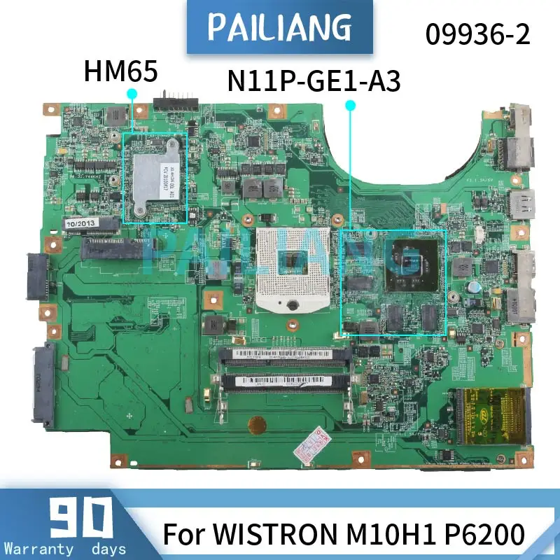 PAILIANG Portatīvo datoru mātesplati Par WISTRON M10H1 P6200 Mainboard 09936-2 N11P-GE1-A3 HM65 DDR3 tesed Attēls 2