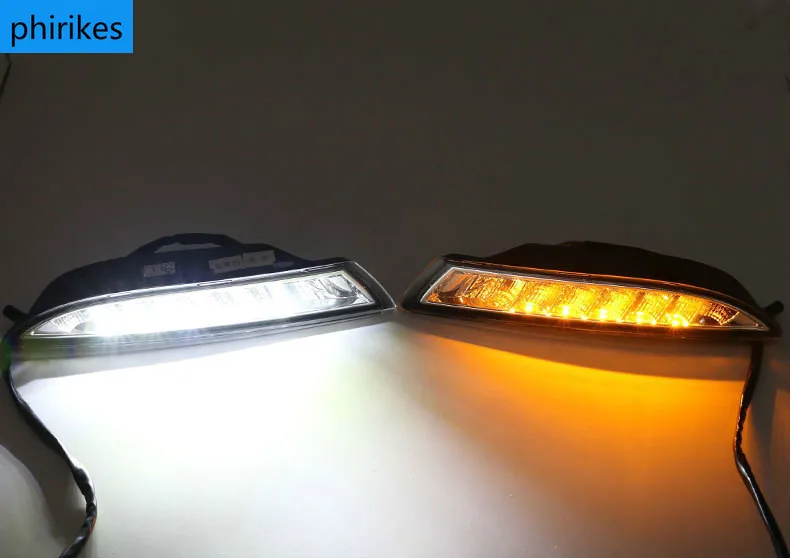 Par Volkswagen Scirocco 2008. - 2013. Gadam Dzeltens Pagrieziena Signāla Relejs Ūdensizturīgs 12V Automašīnas LED dienas gaitas lukturi Dienas Gaismas lukturi Attēls 5