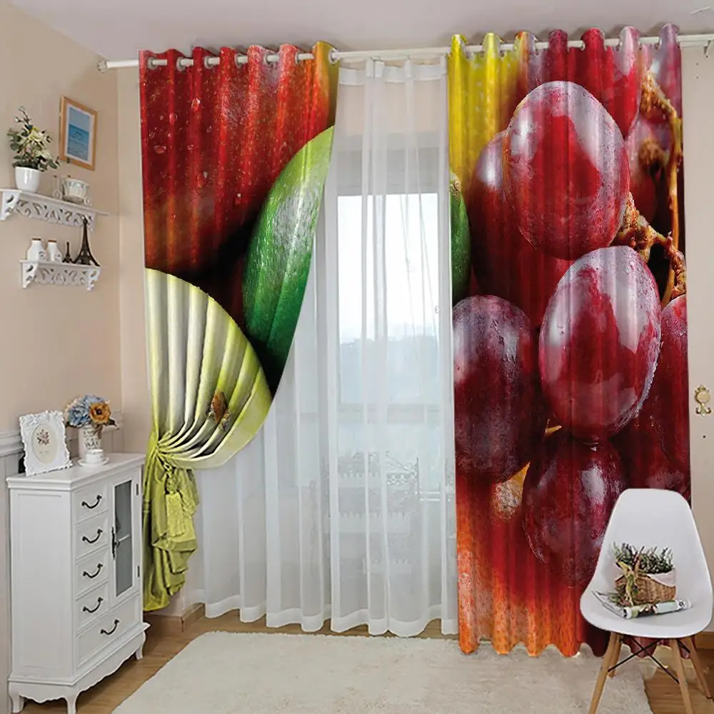 Pasūtījuma augļu aizkari 3D Logu Aizkari Dzīvojamā Istaba Guļamistaba 3d stereoskopiskās aizkari Attēls 2