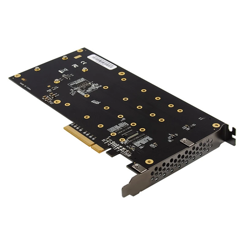 PCI-E 3.0 X8 PLX8724, lai 4XM.2 NVMe SSD Adapteris Stāvvadu Karti Miner BTC Ieguves Paplašināšanas Karti Attēls 5