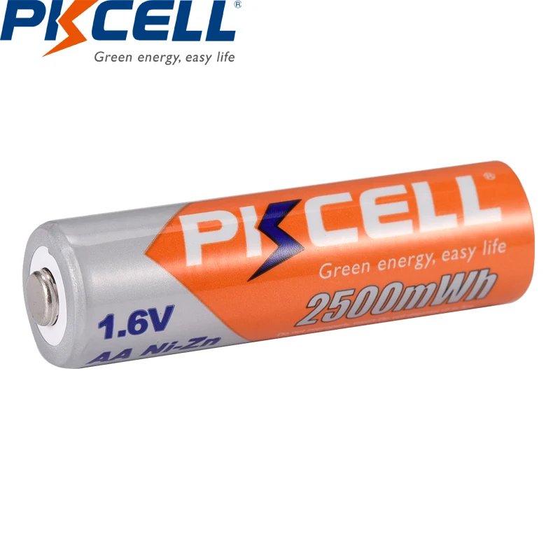 PKCELL 4gab AA Baterijas 2500MWH+4gab 900MWH 1.6 V NIZN AAA Akumulators NI-ZN Batterias ar 2 Baterijas Turētāju, Ja Kaste Attēls 3