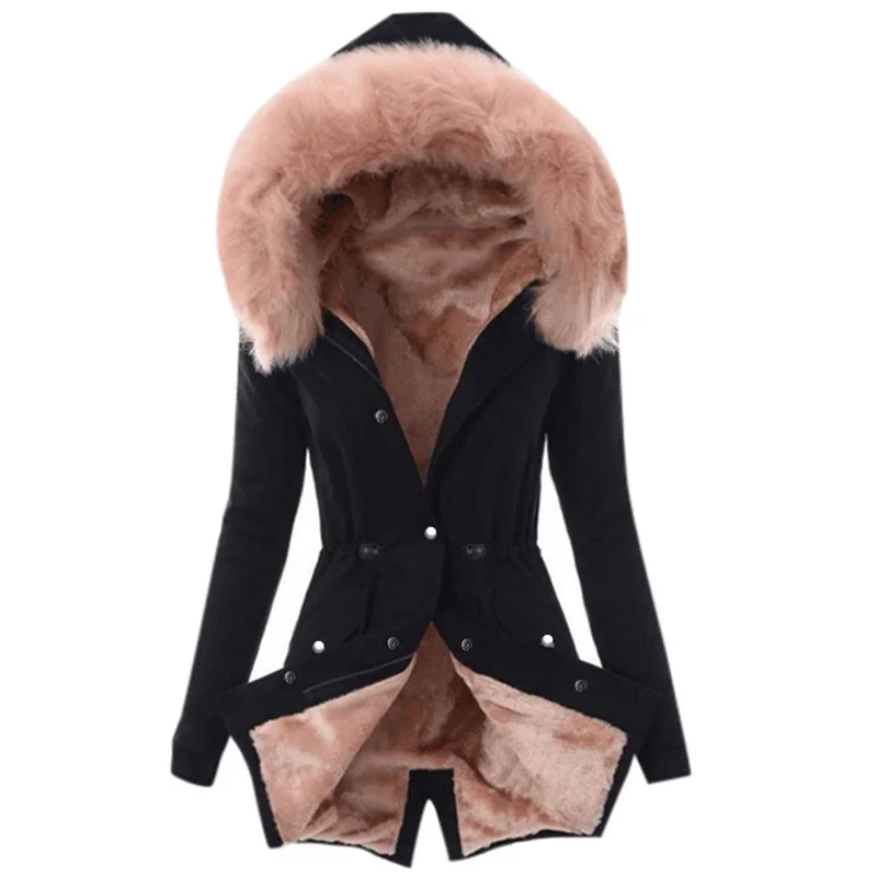 Plus Lieluma Outwear Sieviešu Modes Faux Fur Coat Plus Lieluma Dāmas Kažokādas Oderi, Kapuci Sieviešu Mēteli Ziemas Silta Jaka Attēls 1