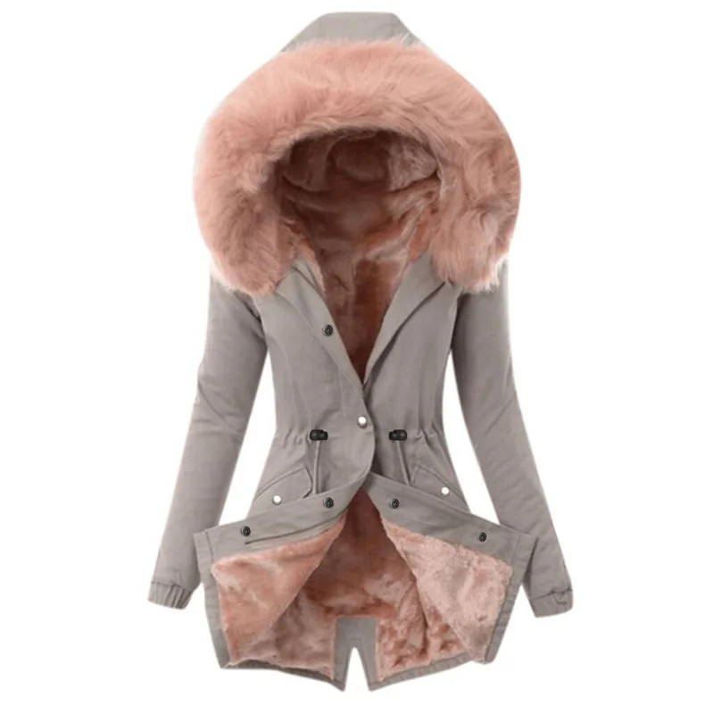 Plus Lieluma Outwear Sieviešu Modes Faux Fur Coat Plus Lieluma Dāmas Kažokādas Oderi, Kapuci Sieviešu Mēteli Ziemas Silta Jaka Attēls 2