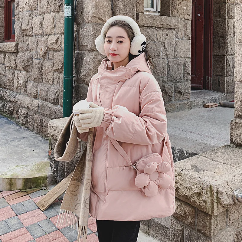 Polsterēta jaka sieviešu mazs korejiešu versija īss maizes uzvalks ziemas zaudēt kapuci kokvilnas-polsterēta jaka silts mētelis Attēls 4