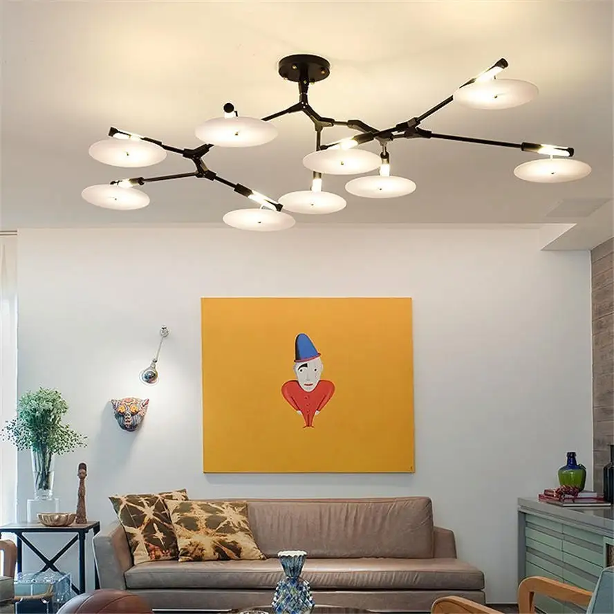 Postmodernisma dizainers Akrila disku Grozāms lustra par villa grāmatnīca dzīvojamā istaba home gaismas ķermeņi, griestu gaismeklis Attēls 5