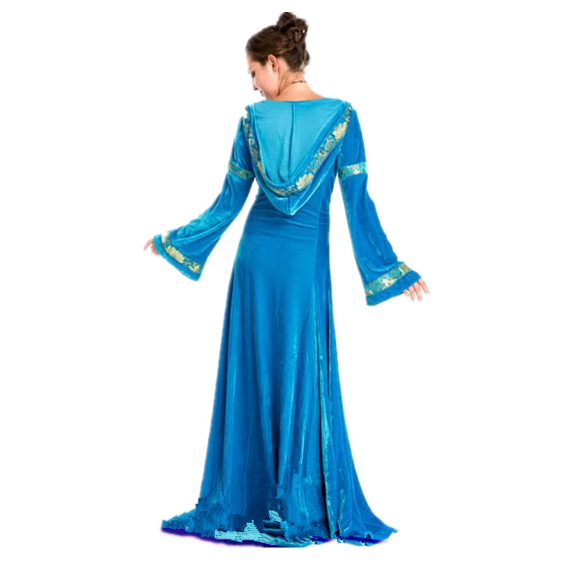 Princese Stila Blue Classic Pils Tērpu Fantāzijas Halloween Kostīms Attēls 1