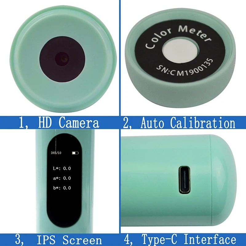 Profesionālo Krāsu Sensoru, CR30,Kabatas Kolorimetru,Krāsu Saskaņošanas Instruments,Pasākums Krāsu Vērtības Uzreiz Attēls 4