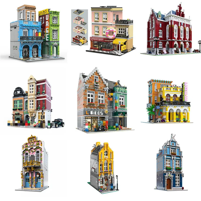 Radošo Ekspertu Street View Slimnīca Km Pet Shop Pilsētas Brickstive Velosipēdu Kafejnīca Moduļu Modeli, Celtniecības Bloki, Ķieģeļi, Bērnu Rotaļlietas, Dāvanas Attēls 5