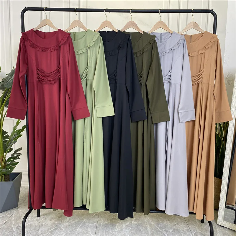 Ramadāna Eid Mubarak Musulmaņu Garā Kleita, Hijab Vienkāršā Abayas Sievietēm, Dubaija 2022 Abaya Turcija Kaftan Islāma Apģērba Vestido Longo Attēls 2