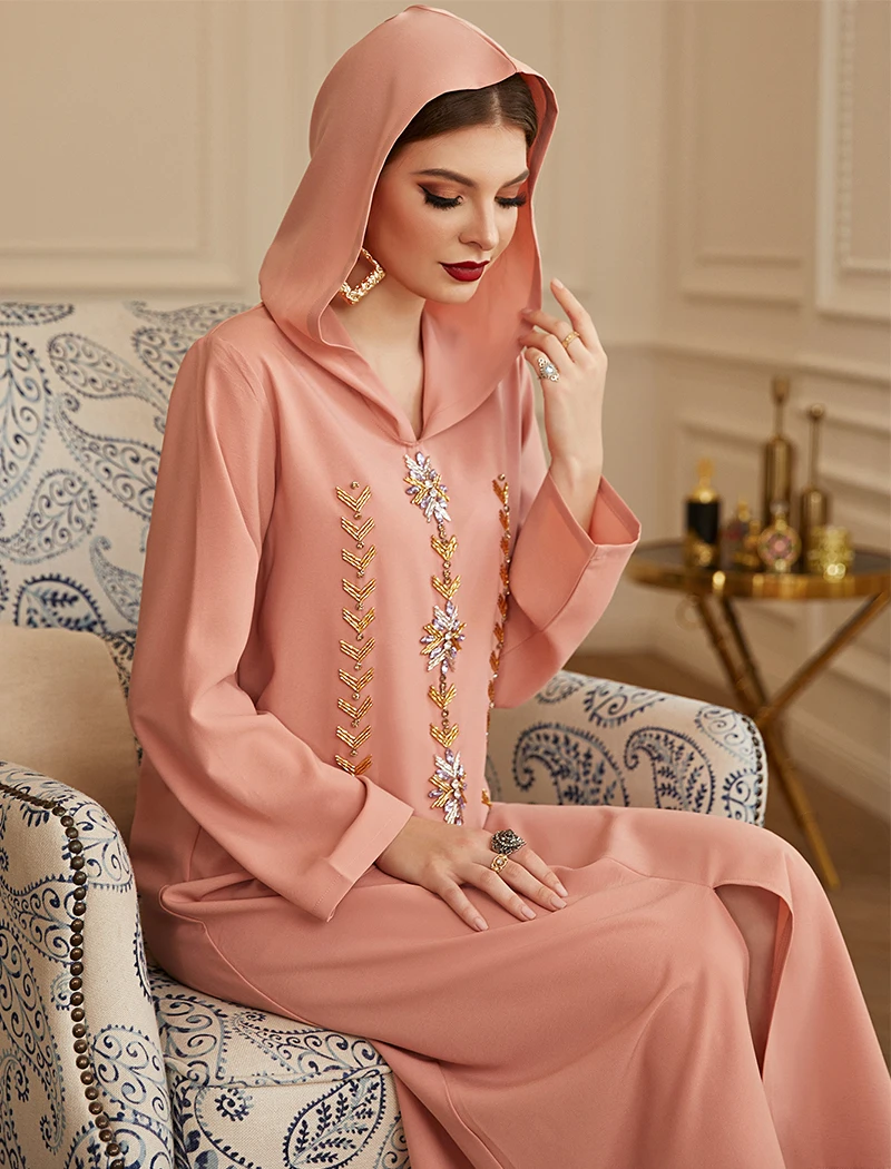 Ramadāna Marokas Kaftan Musulmaņu Modes Dubaija Abaya turku Kleitas Abayas Sieviešu Caftan Marokens Islāma Kleitu Musulman De Režīmā Attēls 3