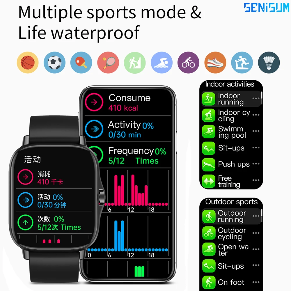 Relogio Inteligente Bluetooth Zvanu Smart Skatīties Vīrieši Mazkustīgs asinsspiediens Pedometrs Laika Reloj Mujer Par Xiaomi IOS Huawei Attēls 4