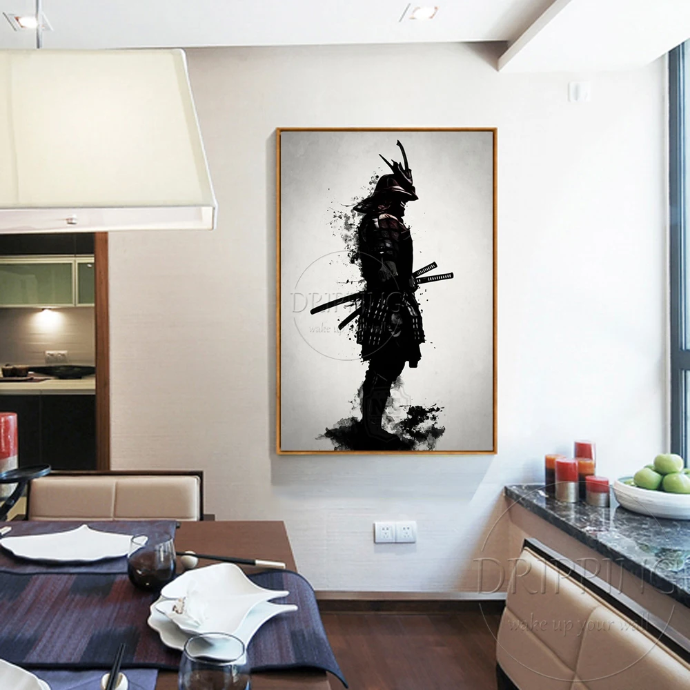 Roku apgleznoti Anotācija Samuraju Bruņas, Eļļas Glezna uz Audekla Sienas Māksla Audekls Japānas Samuraju Bruņas, Eļļas Glezna, lai Dzīvojamā Istaba Attēls 4