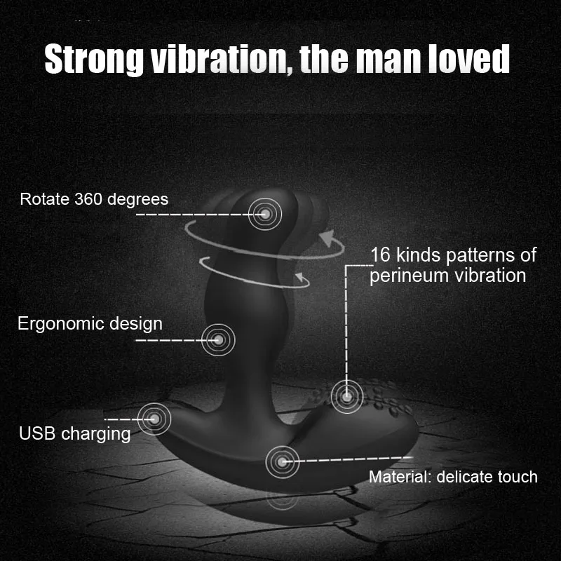 Rotācijas 16 Režīms Vibrācijas Vīriešu Prostatas Massager G-Spot Stimulēt Vibrators Butt Kontaktspraudņi Anālās Seksa Rotaļlietas Masturbator Vīriešiem Sievietēm Attēls 2
