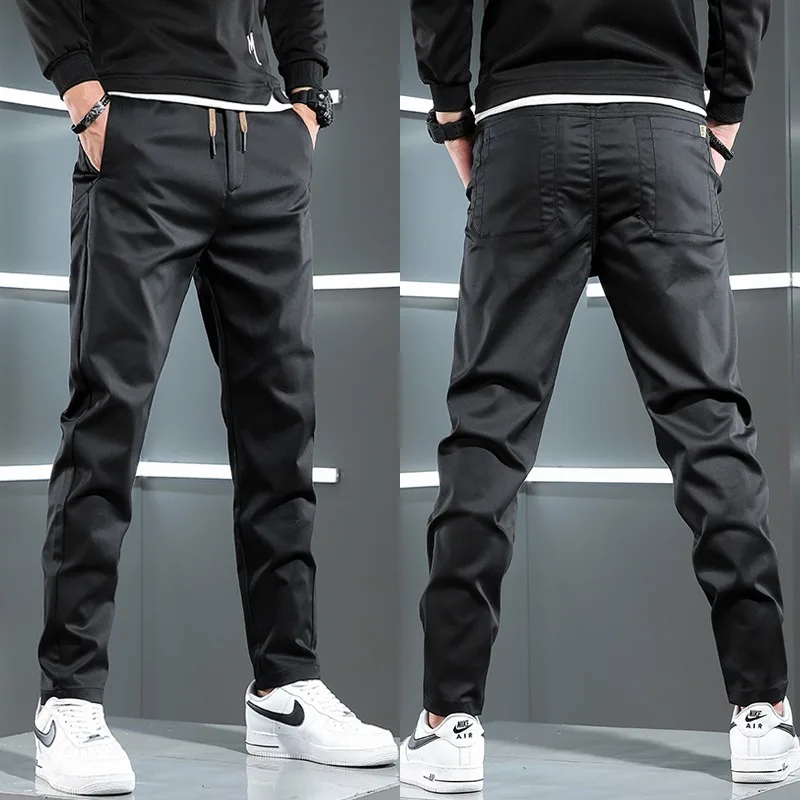 Rudenī Jaunu Gadījuma Uzvalku Bikses Vīriešu Korejiešu Stilā, Biznesa Slim Fit Bikses Attēls 1