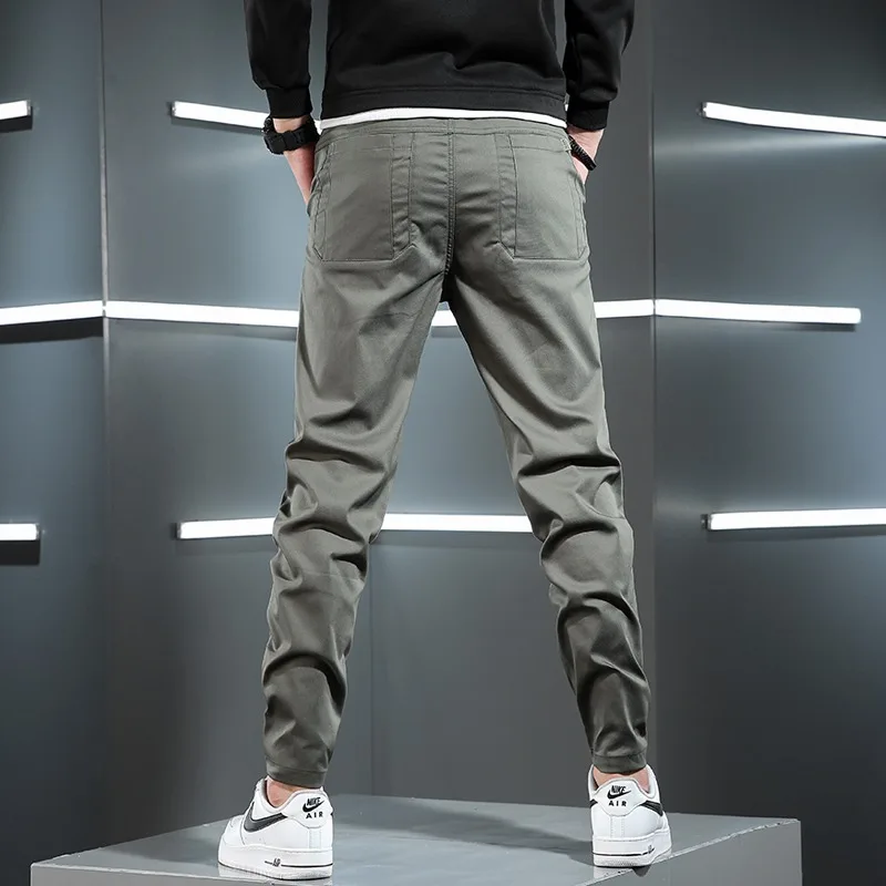 Rudenī Jaunu Gadījuma Uzvalku Bikses Vīriešu Korejiešu Stilā, Biznesa Slim Fit Bikses Attēls 2