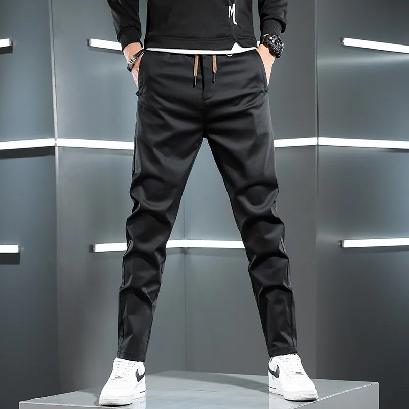 Rudenī Jaunu Gadījuma Uzvalku Bikses Vīriešu Korejiešu Stilā, Biznesa Slim Fit Bikses Attēls 3