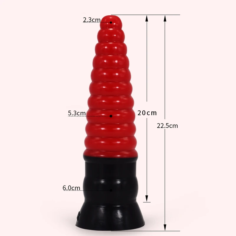 Sarkana Galva, Silikona Anālais Plug Black Iesūkšanas Izvietojamo Dziļums 20cm Pagoda Formas Seksa Rotaļlietu Sieviešu Masturbācija, Ievietojiet Maksts Attēls 4