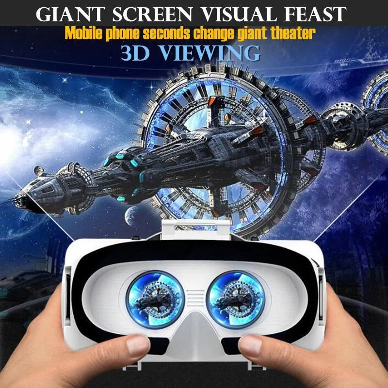 Scione VR Virtuālo Realitāti, 3D Brilles Box Stereo VR Austiņas, Ķivere Viedtālrunis Bluetooth Šūpuļzirgs Attēls 1