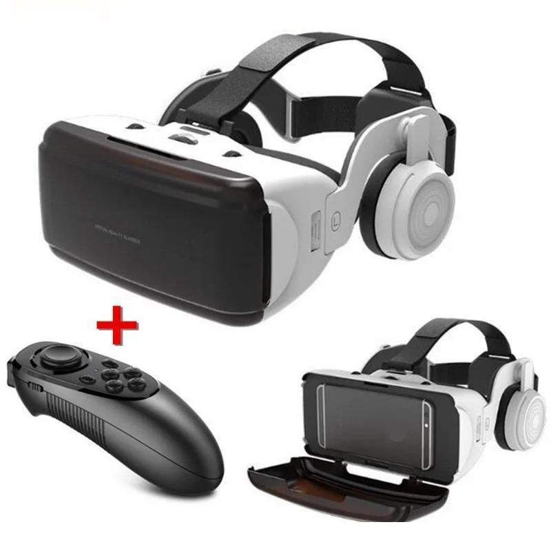 Scione VR Virtuālo Realitāti, 3D Brilles Box Stereo VR Austiņas, Ķivere Viedtālrunis Bluetooth Šūpuļzirgs Attēls 2