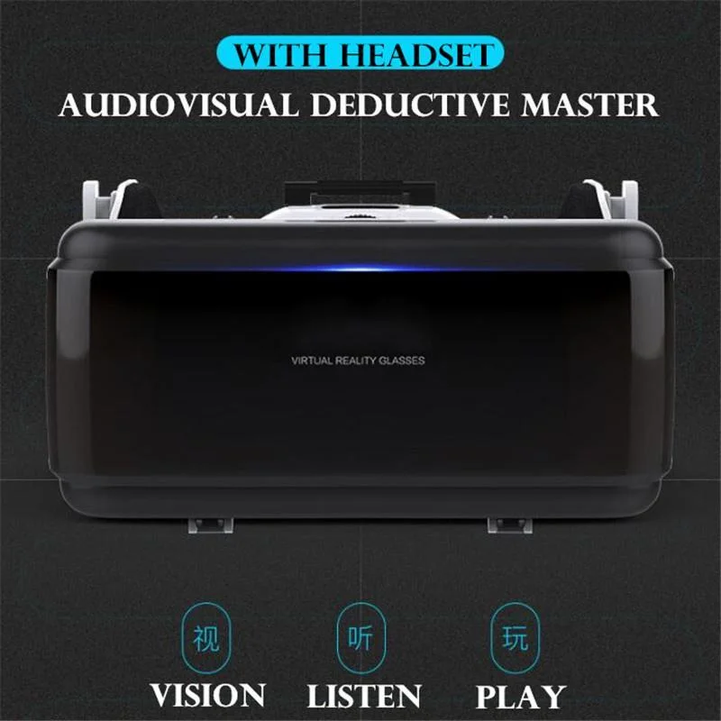 Scione VR Virtuālo Realitāti, 3D Brilles Box Stereo VR Austiņas, Ķivere Viedtālrunis Bluetooth Šūpuļzirgs Attēls 3