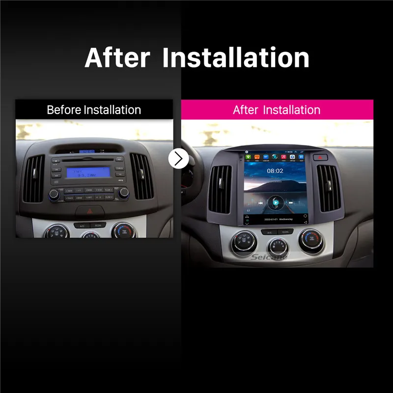Seicane 9.7 collu Android 10.0 Auto Radio Multimediju Atskaņotājs, 2008. - 2010. gada Hyundai Elantra HD Touchscreen Stereo uztvērēju GPS dvd Attēls 1