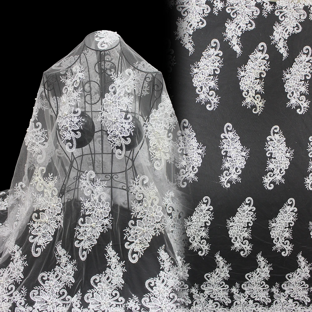Shidao jaunu modes krusta stila baltu mežģīņu izšuvumi tekstilizstrādājumi Attēls 4