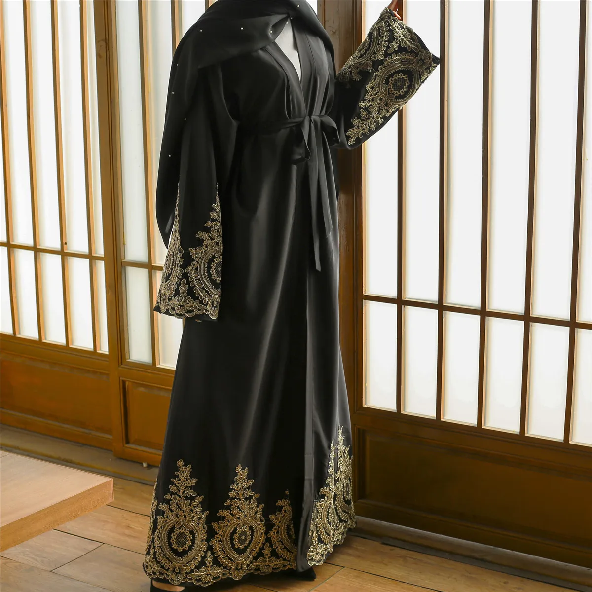 Sieviešu Drēbes Longue Femme Caftan Marokens De Saviesīgs Vakars Vestidos Eid Abaya Dubaija Turcija Kaftan Musulmaņu Kleita, Hijab Islāmu Abayas Attēls 4