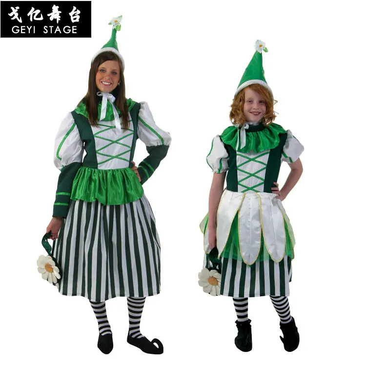 Sieviešu Tīņi Svētā Patrika Dienu Īrijā Īru Rūķīti Elf Kostīms, Zaļš Garu Halloween Mardi Gras Modes Puse Kleita Attēls 1