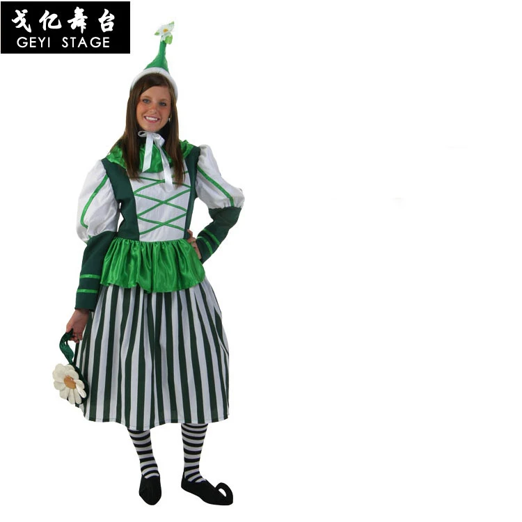 Sieviešu Tīņi Svētā Patrika Dienu Īrijā Īru Rūķīti Elf Kostīms, Zaļš Garu Halloween Mardi Gras Modes Puse Kleita Attēls 2