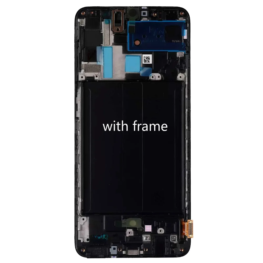 Super AMOLED Samsung Galaxy A70 LCD Displejs Ar Touch Screen Digitizer Montāža ar rāmi A705/DS A705F A705FN A705GM Attēls 4