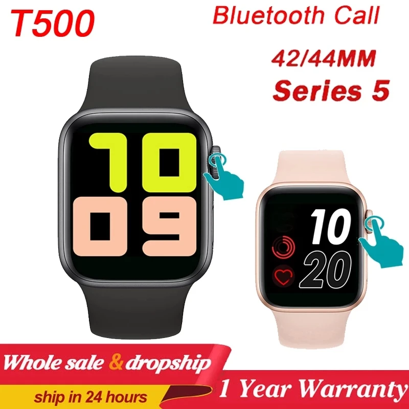SVB 13 T500 Smart Skatīties Vīrieši Sievietes Series 5 Bluetooth Zvanu 44mm Asins Spiediena Monitoru, Smartwatch Skatīties uz Android tālrunis Attēls 1