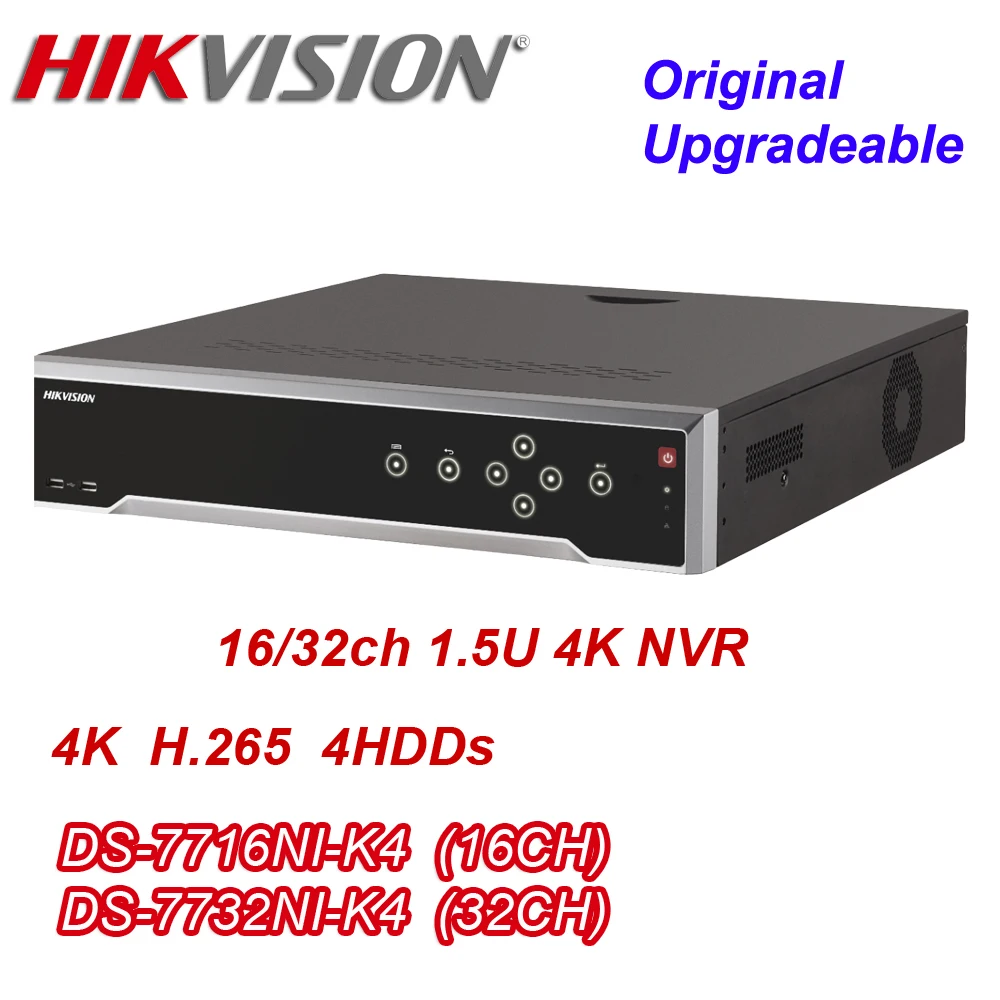 Sākotnējā Hikvision DS-7716NI-K4 DS-7732NI-K4 16/32 Kanāls 4K H. 265 4SATA H. 265 VRR CCTV Tīkla Video Ierakstītājs Nav POE Attēls 2