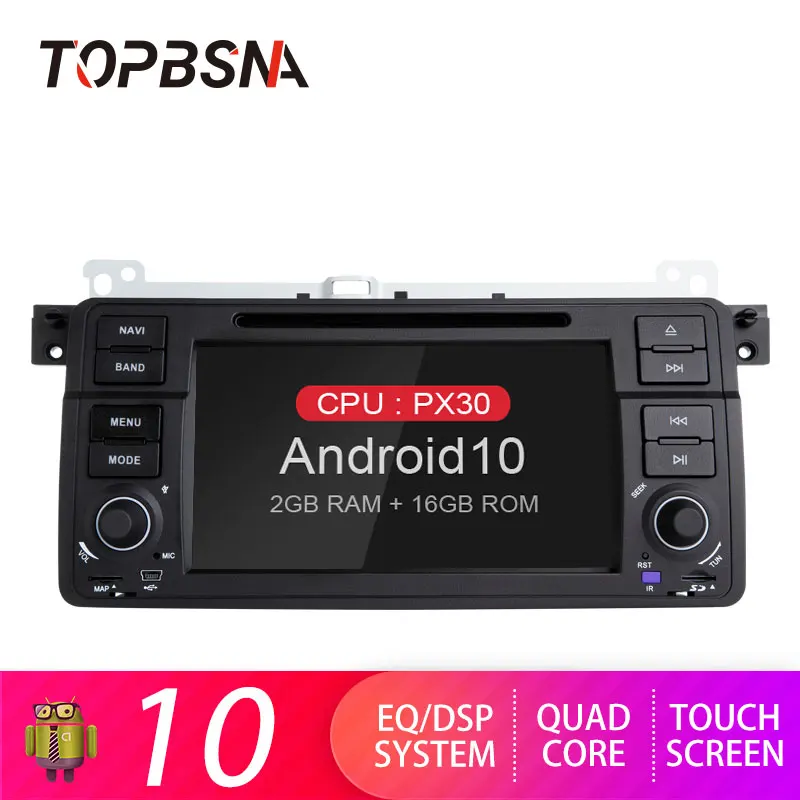 TOPBSNA 1 Din Android 10 Auto DVD Atskaņotājs BMW E46 M3 318/320/325/330/335 Rover 75 GPS Navigācijas Auto Radio Stereo Headunit RDS Attēls 5