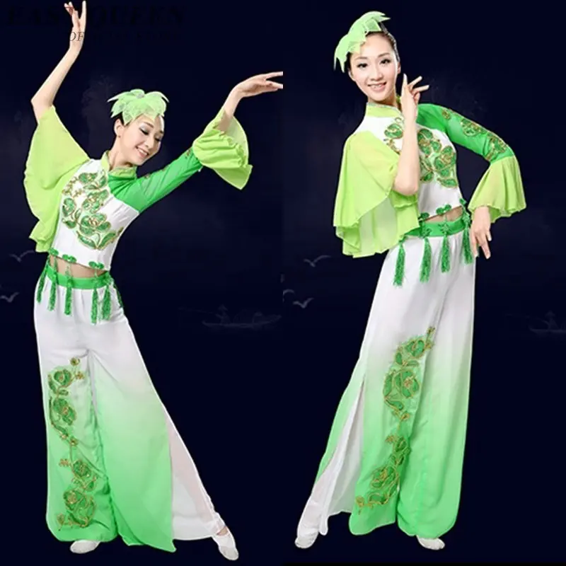Tradicionālā Ķīniešu tautas deju tērpu sievietēm, Ķīniešu dejas apģērbu skatuves sniegumu deju kostīmu DD319 F Attēls 1