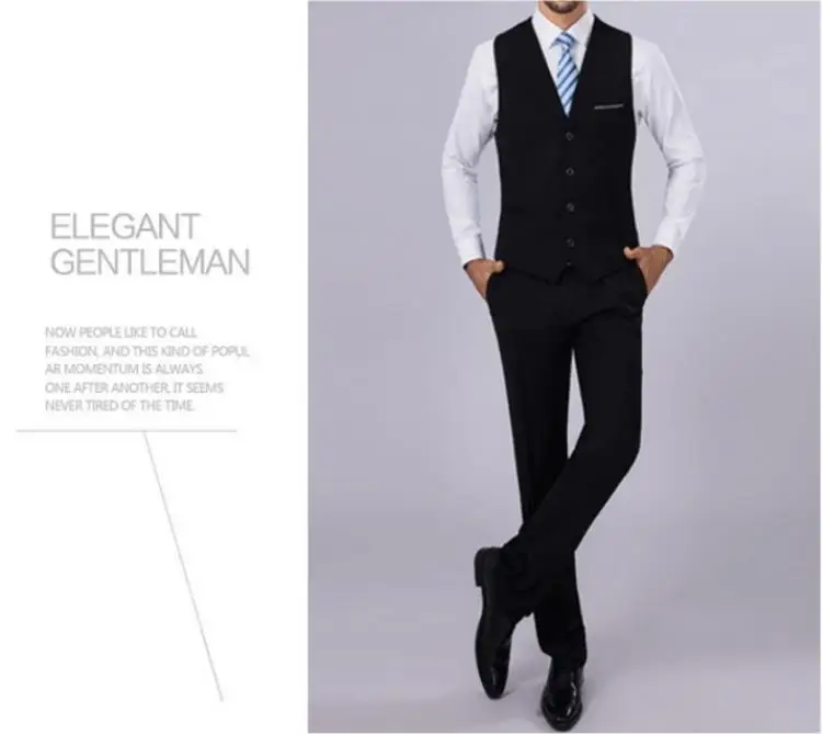 Tīru Krāsu Mens Slim Fit Uzvalks Modes Atpūtas Kāzu Kleitas Tērpi Cilvēks Bizness Vīriešu Mētelis Bleizeri Smokings 3 Gabali, Kostīmu Homme Attēls 2
