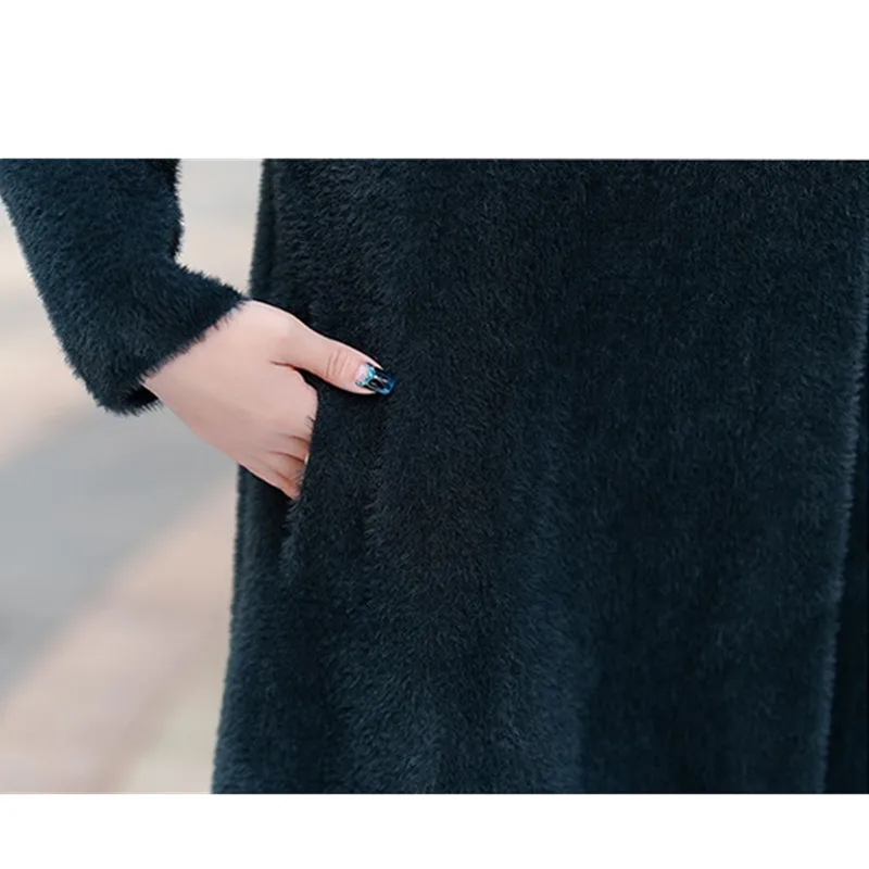 UHYTGF 5XL Plus lieluma vilnas jaka sieviešu mētelis luksusa kašmira elegants Kvalitātes Ūdeļādas Kašmira sieviešu Ziemas silta jaka sievietēm X720 Attēls 5