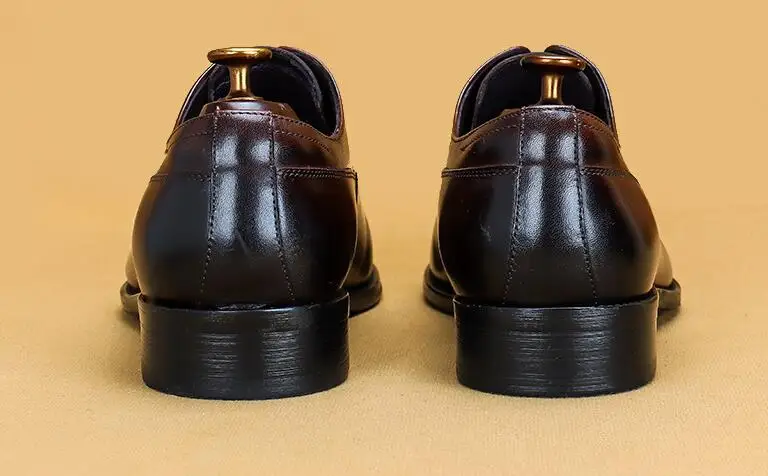 Vairumtirdzniecības Oficiālu Oxfords Kleitu, Kurpes, Mežģīnes up Biznesa Kurpes Roku darbs Īstas Ādas Vīriešu kurpes, Liela izmēra 46 Attēls 5
