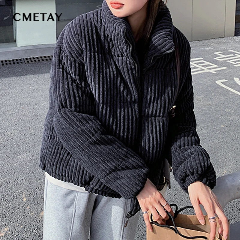 Velveta Parka Sieviešu Ziemas 2021 Jaunu Modes Bieza Kokvilnas Segas Īsā Siltā Jaka Sieviešu Korejiešu Stilā Rāvējslēdzēju Outwear #C230 Attēls 4