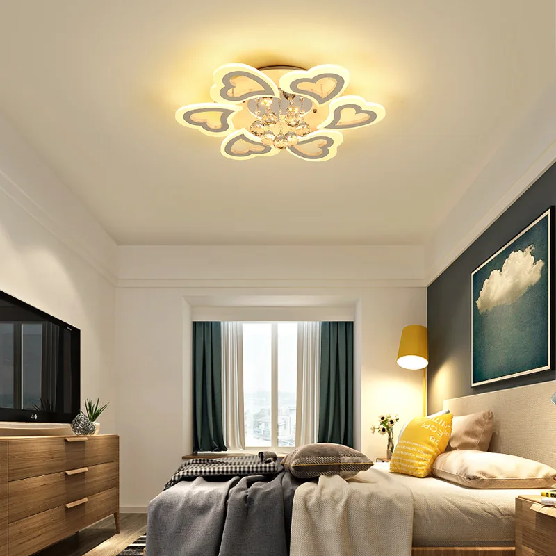 Vienkārši moderns griestu lampas kristāla lampas mīlestības forma hotel apgaismojums restorāns guļamistaba led griestu lustras gaismas AC 90-265V Attēls 2