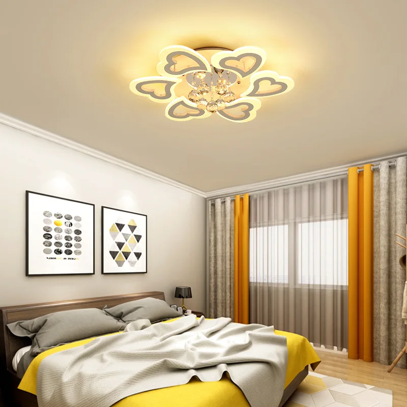 Vienkārši moderns griestu lampas kristāla lampas mīlestības forma hotel apgaismojums restorāns guļamistaba led griestu lustras gaismas AC 90-265V Attēls 3