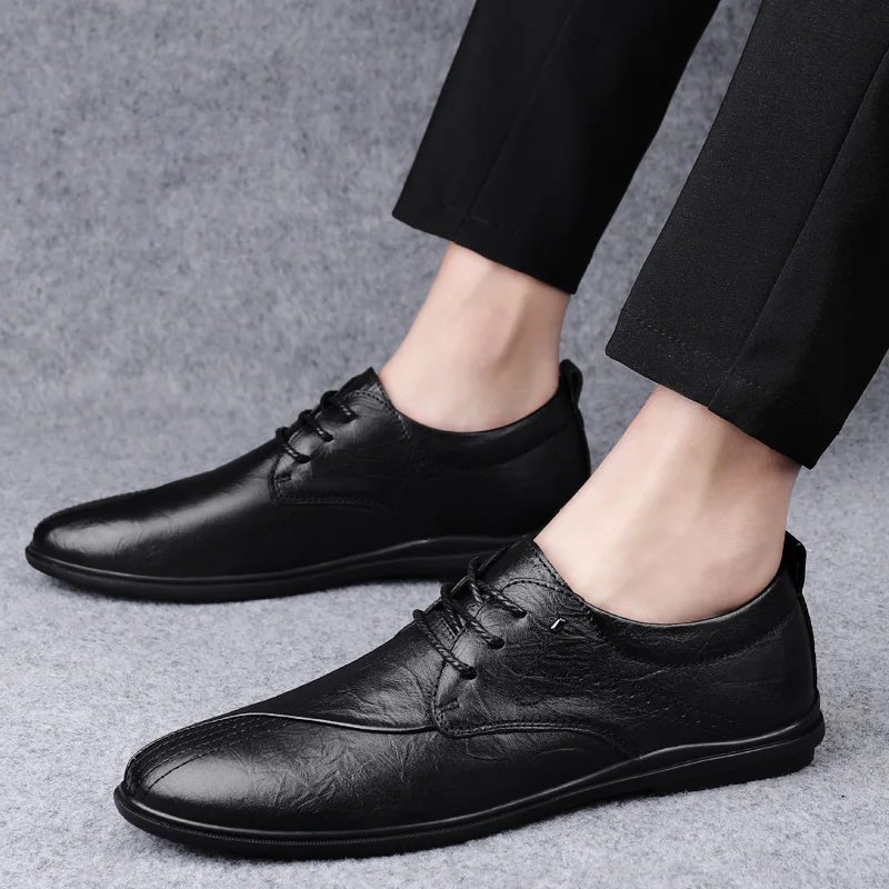 Vīriešu kurpes atpūtas informales mokasīni vienotas sporta 2020. gadam zapatos Mens casuales pārdošanas apavu melns cilvēks karstā mens de vīriešu ādas cuero Attēls 1