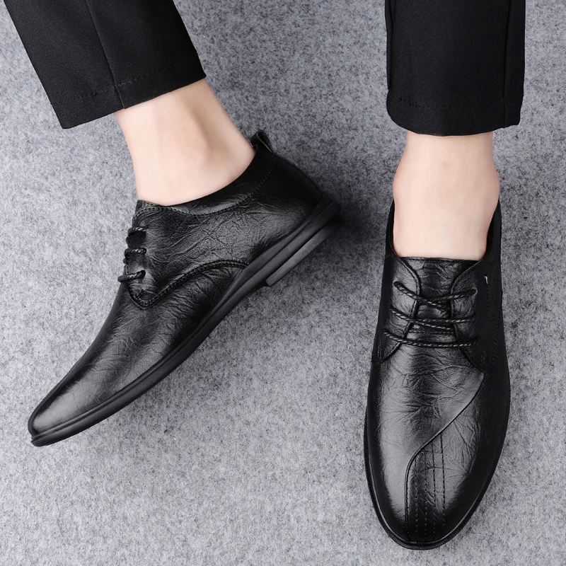 Vīriešu kurpes atpūtas informales mokasīni vienotas sporta 2020. gadam zapatos Mens casuales pārdošanas apavu melns cilvēks karstā mens de vīriešu ādas cuero Attēls 2