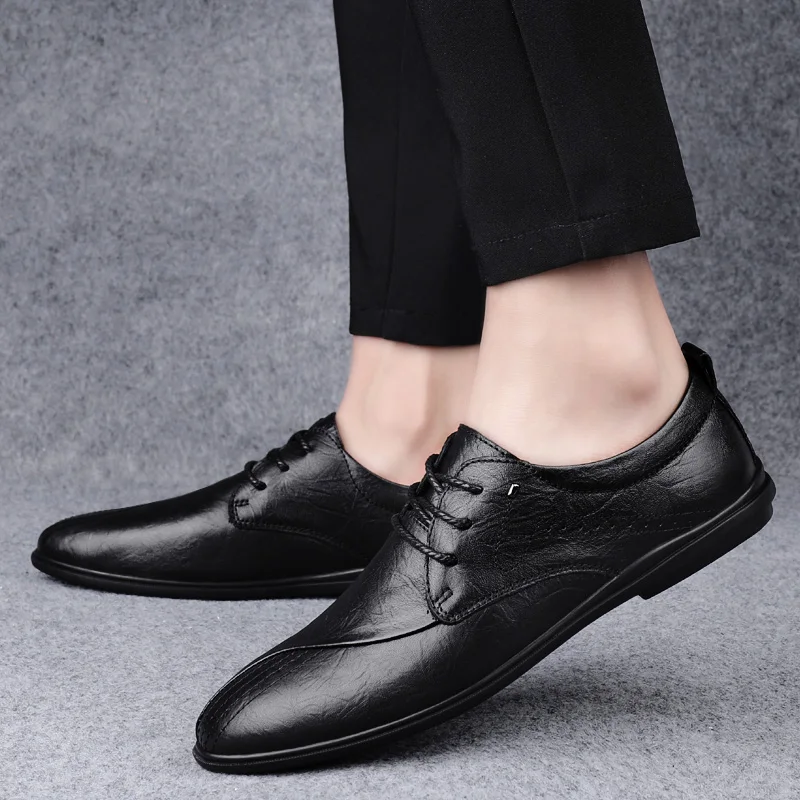 Vīriešu kurpes atpūtas informales mokasīni vienotas sporta 2020. gadam zapatos Mens casuales pārdošanas apavu melns cilvēks karstā mens de vīriešu ādas cuero Attēls 3