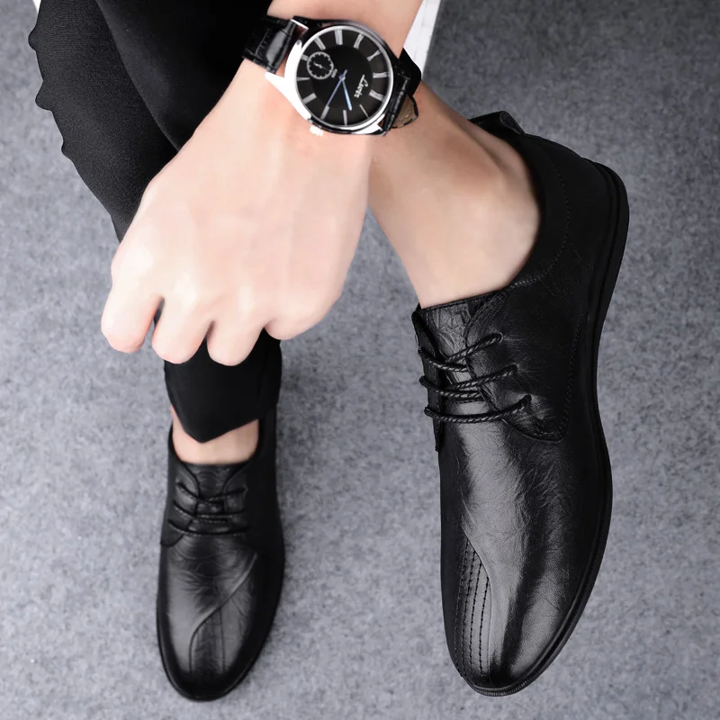 Vīriešu kurpes atpūtas informales mokasīni vienotas sporta 2020. gadam zapatos Mens casuales pārdošanas apavu melns cilvēks karstā mens de vīriešu ādas cuero Attēls 5